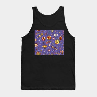 '70s peaceful retro Christmas pattern Tank Top